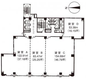 京都第一生命泉屋ビル基準階間取り図