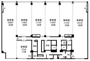 烏丸中央ビル基準階間取り図