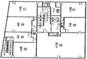 奥内第１ビル基準階図面