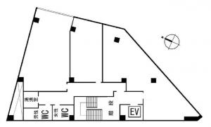 肥後橋新興産ビル基準階間取り図