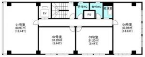 リアライズ大手前ビル基準階間取り図