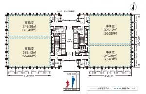 アクア堂島ＮＢＦタワー基準階間取り図