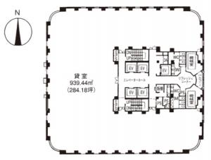 ＪＲＥ堺筋本町ビル基準階間取り図