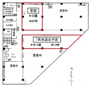 長堀プラザビル基準階間取り図