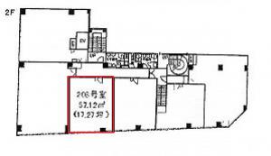 メゾンドール高麗橋ビル２階間取り図