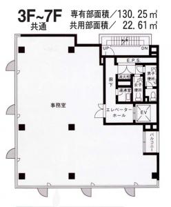 ロイヤル東天満ビル基準階間取り図