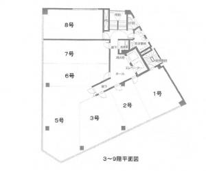 中津明大ビル基準階間取り図