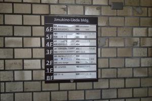 ジムキノウエダビル（Ｊｉｍｋｉｎｏ－Ｕｅｄａ　ｂｌｄｇ）テナント板