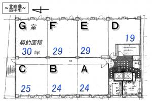 芝田町ビル基準階間取り図