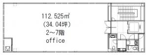 大阪福谷ビル基準階間取り図