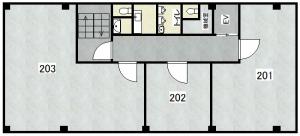 瓦町浪速ビル２階間取り図