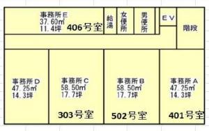 丸萬ビル基準階間取り図