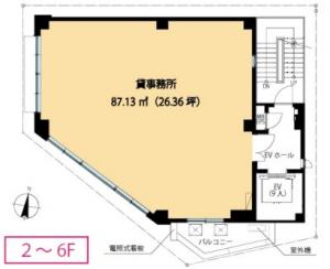 天八フロントビル基準階図面