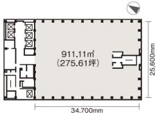 新宿三井ビルディング二号館基準階間取り図