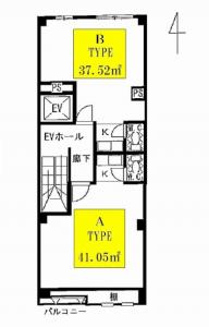 エッフォート谷町ビル基準階間取り図