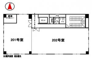 瓦町大都ビル２階間取り図