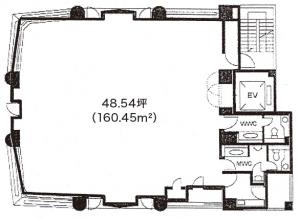 プレリー心斎橋ビル基準階間取り図