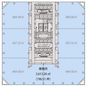 グランフロント大阪　タワーＢ基準階間取り図