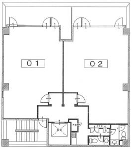 Ｔ３　ＳＨＩＮＳＡＩＢＡＳＨＩビル基準階間取り図