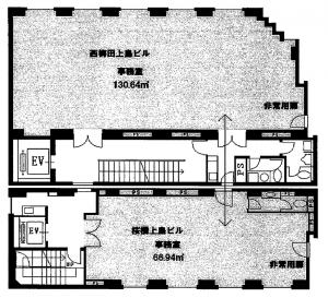 西梅田上島ビル基準階間取り図