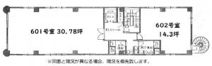 心斎橋コラムナービル６階間取り図