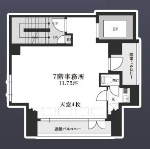 ＢＲＩＬＬＩＡＮＴ西天満ビル（ブリリアント西天満ビル）７階間取り図