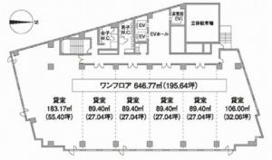 なにわ筋本町ＭＩＤビル基準階間取り図