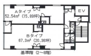 西天満ＦＵＫＵＥビル基準階図面