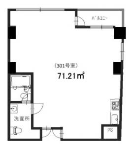 グローリー心斎橋ビル３階間取り図