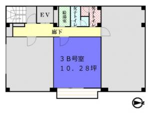 源実業北浜ビル３Ｂ号室間取り図