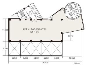 阪急ファイブアネックスビル基準階間取り図