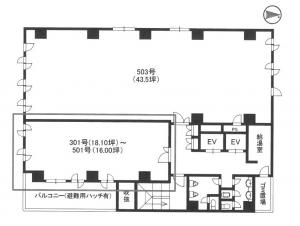 岡崎橋ビル基準階間取り図