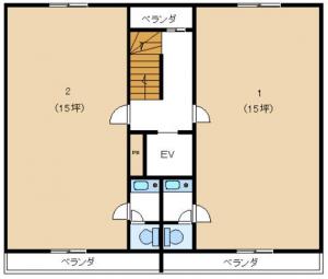 難波元町ビル基準階図面