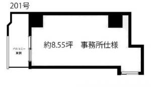 靖安谷町ビル２０１号室間取り図