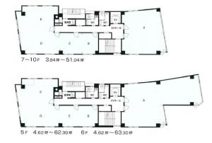 京町橋八千代ビル基準階間取り図