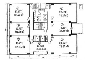 エクラート江坂ビル基準階間取り図