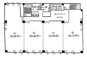 新大阪第２ドイビル基準階間取り図