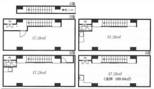 東梅田ビルディング基準階間取り図