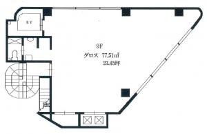 ＡＸＩＳ　ＵＭＥＤＡⅡビル９階間取り図