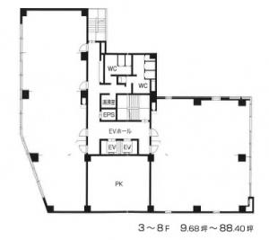 桜橋八千代ビル基準階間取り図