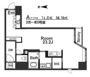 アーバンフラッツ瓦町基準階間取り図