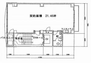 丸福谷町ビル基準階間取り図