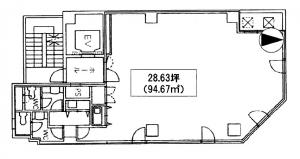 北浜山富ビル基準階間取り図