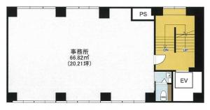 フクダ不動産上本町ビル基準階間取り図