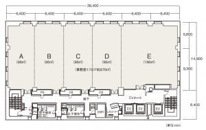 阪神杉村ビルディング（ラグザ大阪）基準階間取り図