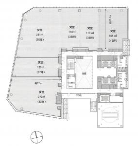 宇治電ビル基準階間取り図