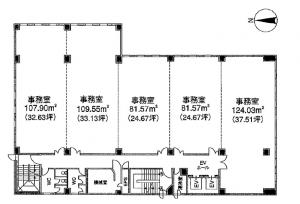 関西心斎橋ビル基準階間取り図