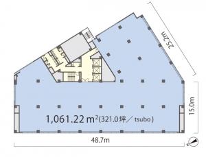 新大阪ＭＴ１号館ビル基準階間取り図