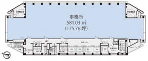 東京建物梅田ビル基準階間取り図