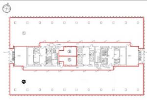 大阪駅前第４ビル基準階間取り図